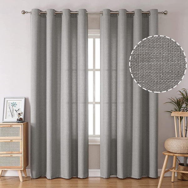 Atariya Decor Premium Jute Curtains, Room Darkening, Hypoallergenic Curtains for Living Room, Bedroom | Charcoal | Set of 1