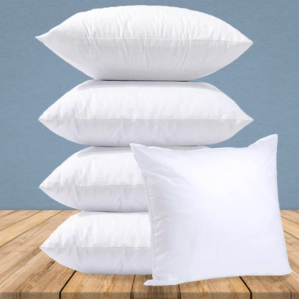 Microfiber Cushion Filler, White, (Set of 5, 16" x 16" Inches)