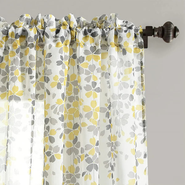 Sheer Curtain, Light Filtering Linen Textured, Set of 2