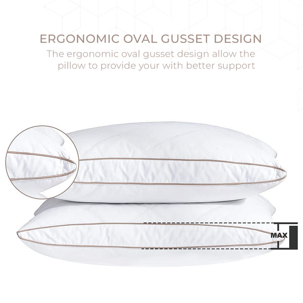 Oval Gusset Quilted Bed Pillow