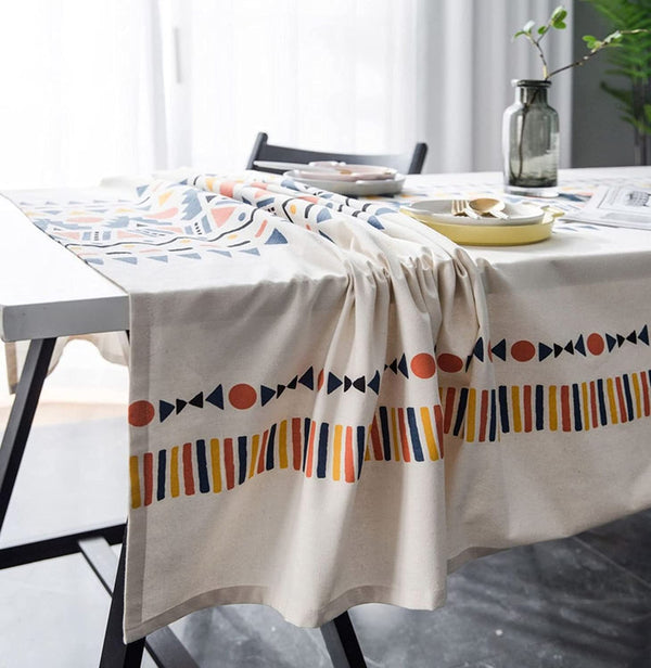 Geometric Cotton Dining Table Cloth